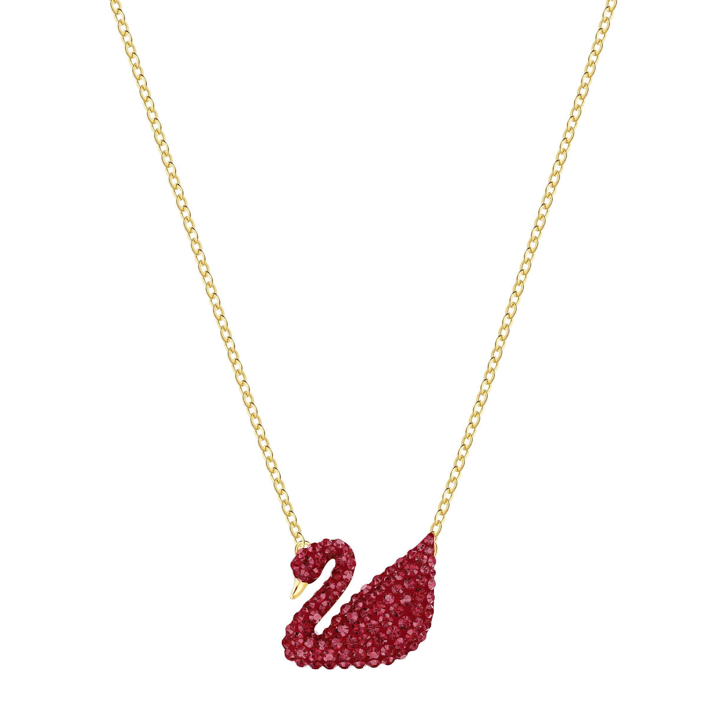 Buy Swarovski Iconic Swan Pendant Red Gold Plating