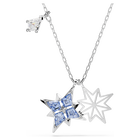 swarovski قلادة symbolica، شكل نجمة، لون أزرق، طلاء روديوم