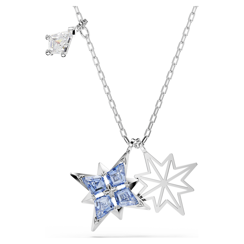 swarovski قلادة symbolica، شكل نجمة، لون أزرق، طلاء روديوم