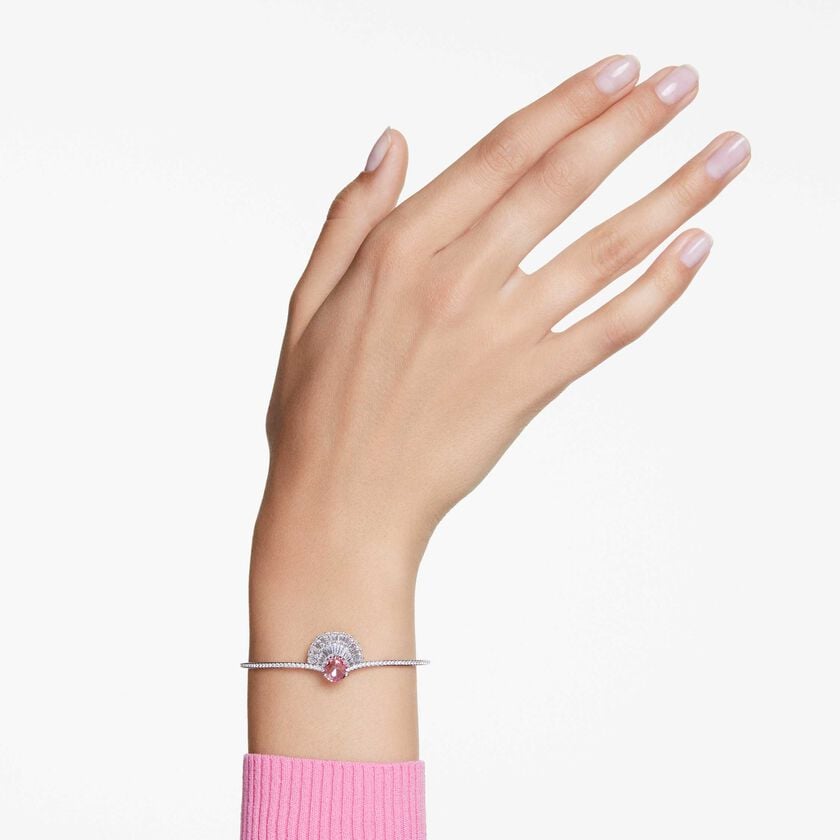 swarovski سوار idyllia، على شكل صدفة، لون وردي، طلاء روديوم