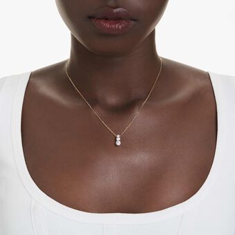 swarovski stilla attract pendant  round cut  white  gold tone plated