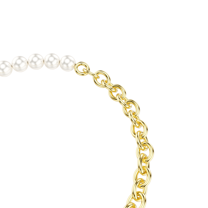 swarovski idyllia bracelet  crystal pearl  white  18k gold finish