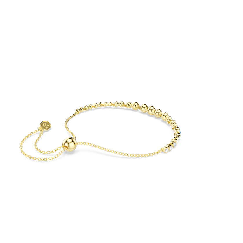 swarovski imber bracelet  round cut  blue  18k gold finish