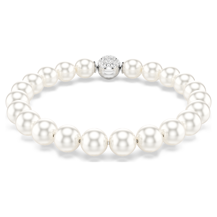 swarovski matrix bracelet  crystal pearl  white  rhodium plated