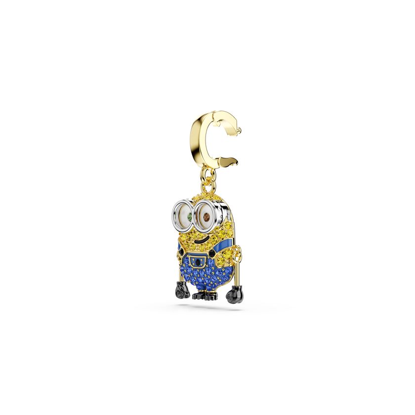 swarovski minions bob charm  pav   multicolored  18k gold finish