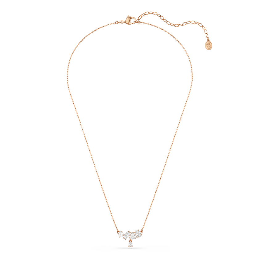 swarovski mesmera necklace  mixed cuts  white  18k rose gold finish