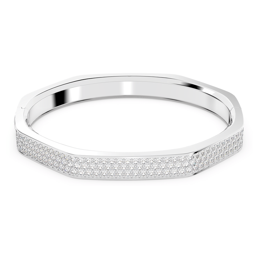 swarovski dextera bangle  octagon shape  white  rhodium plated