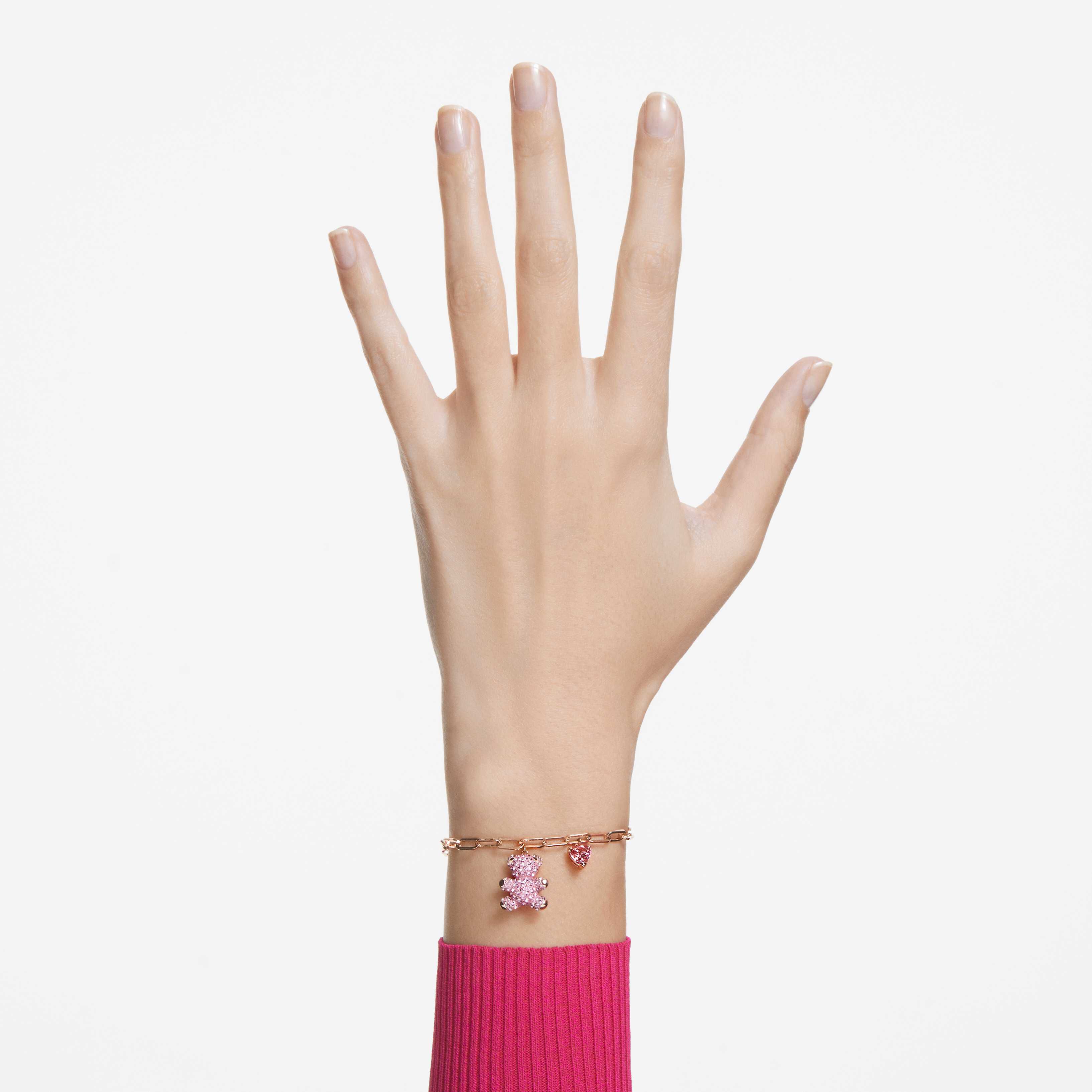 swarovski سوار teddy، لون وردي، طلاء ذهبي وردي