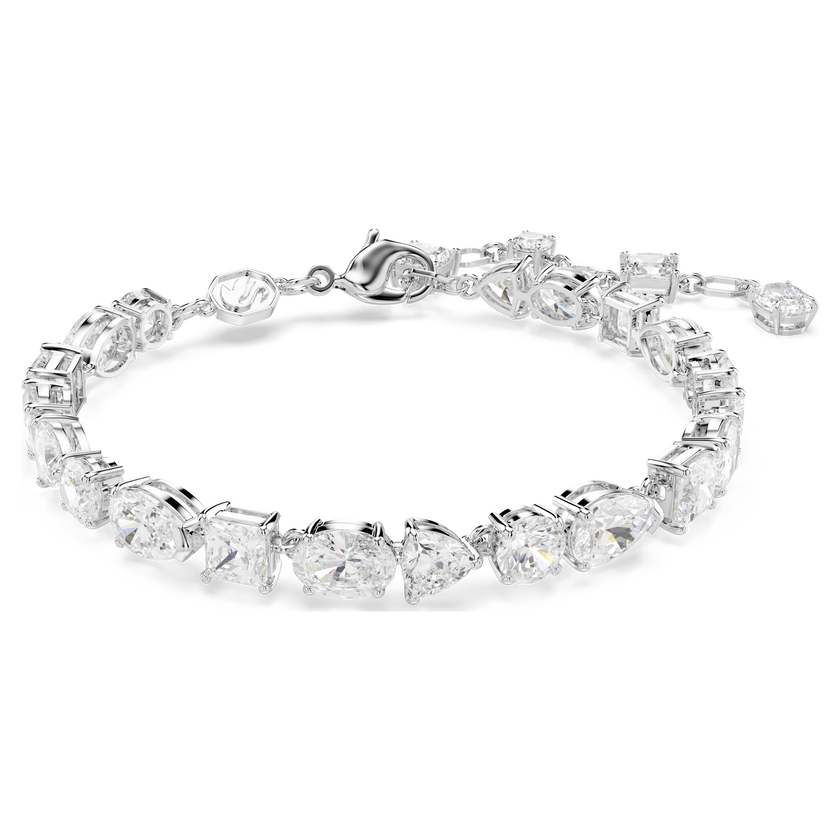 swarovski mesmera bracelet  mixed cuts  white  rhodium plated