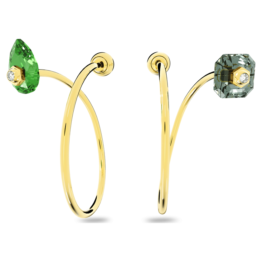 swarovski numina drop earrings  asymmetrical  larges  multicoloured