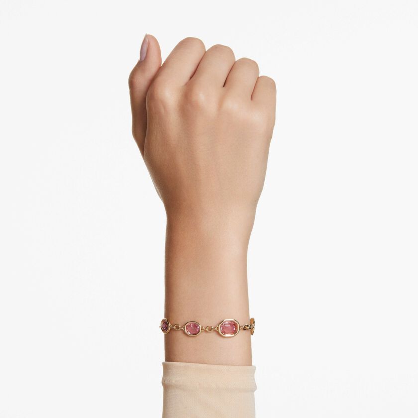 swarovski سوار imber قطع مُثَمَّن، لون وردي، طلاء بلون ذهبي