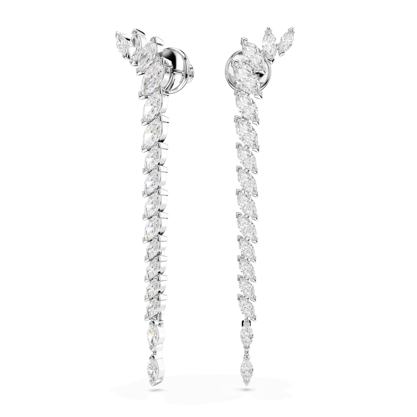 swarovski mesmera earrings  marquise cut  white  rhodium plated