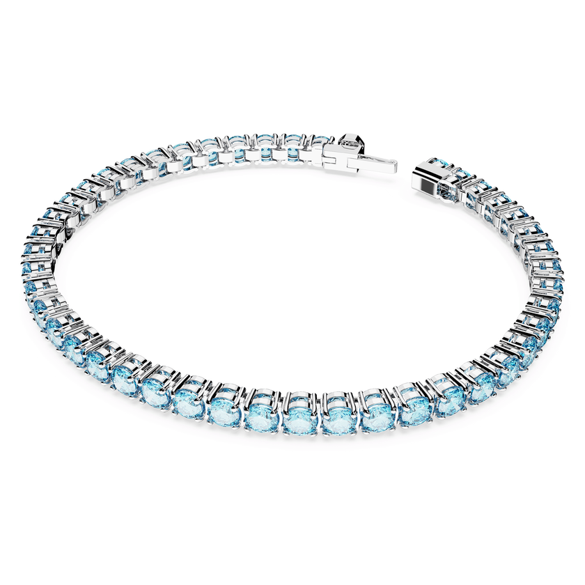 swarovski سوار matrix tennis، قطع مستدير، لون أزرق، طلاء روديوم