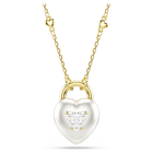 swarovski قلادة idyllia، قطع متنوع، شكل قلب، أبيض، طلاء باللون الذهبي