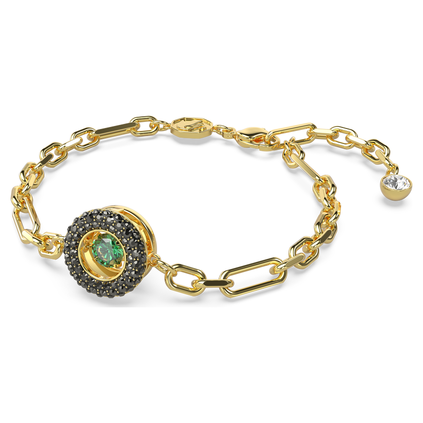 swarovski sparkling dance bracelet  green  gold tone plated