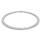 Millenia necklace, Pear cut Swarovski Zirconia, White, Rhodium plated