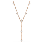 swarovski imber y necklace  round cut  white  18k rose gold finish