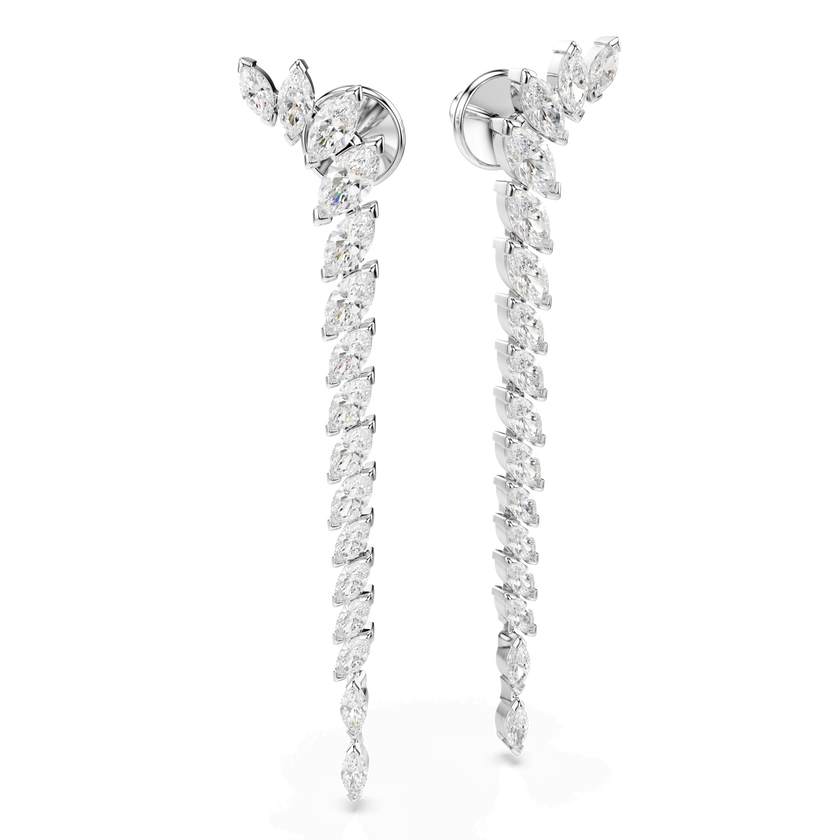 swarovski mesmera earrings  marquise cut  white  rhodium plated