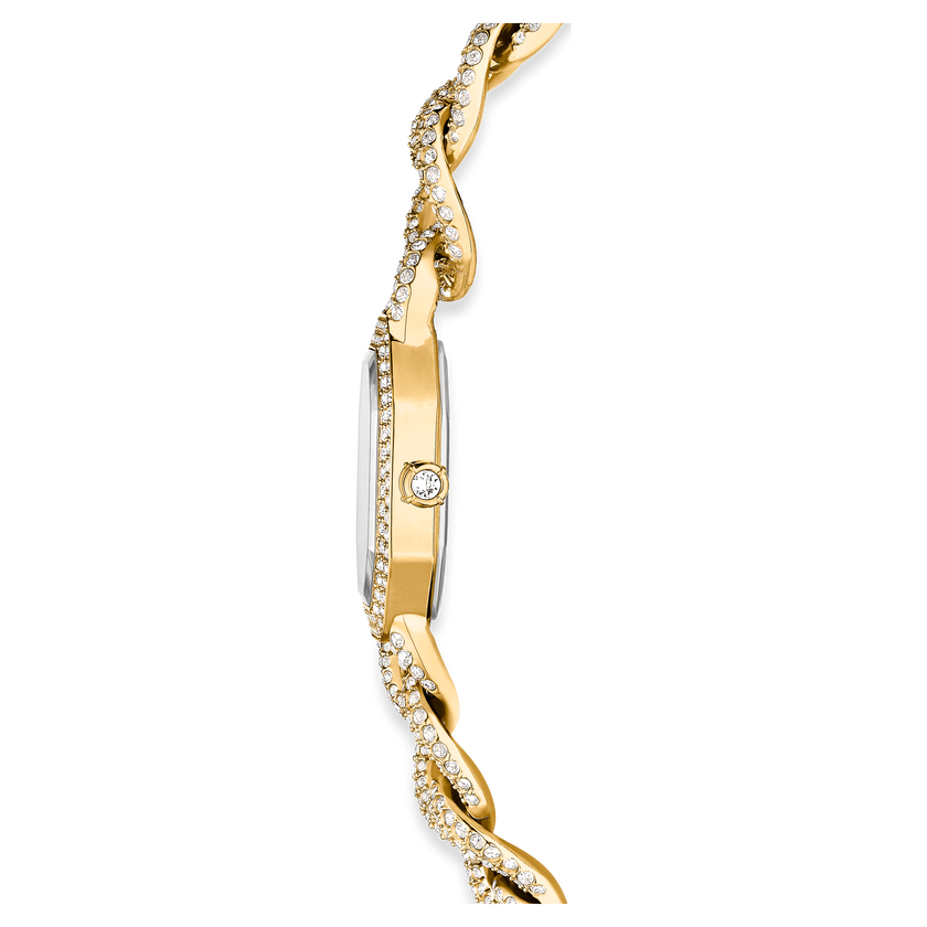swarovski dextera chain watch  swiss made  crystal bracelet  gold tone  gold tone finish