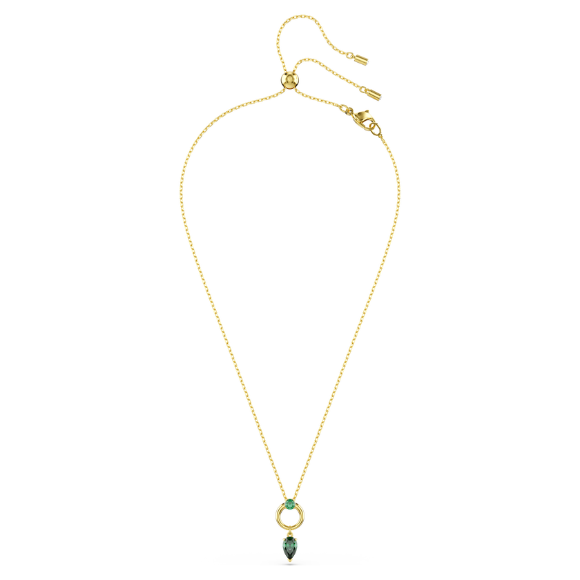 swarovski mesmera pendant  mixed cuts  green  gold tone plated