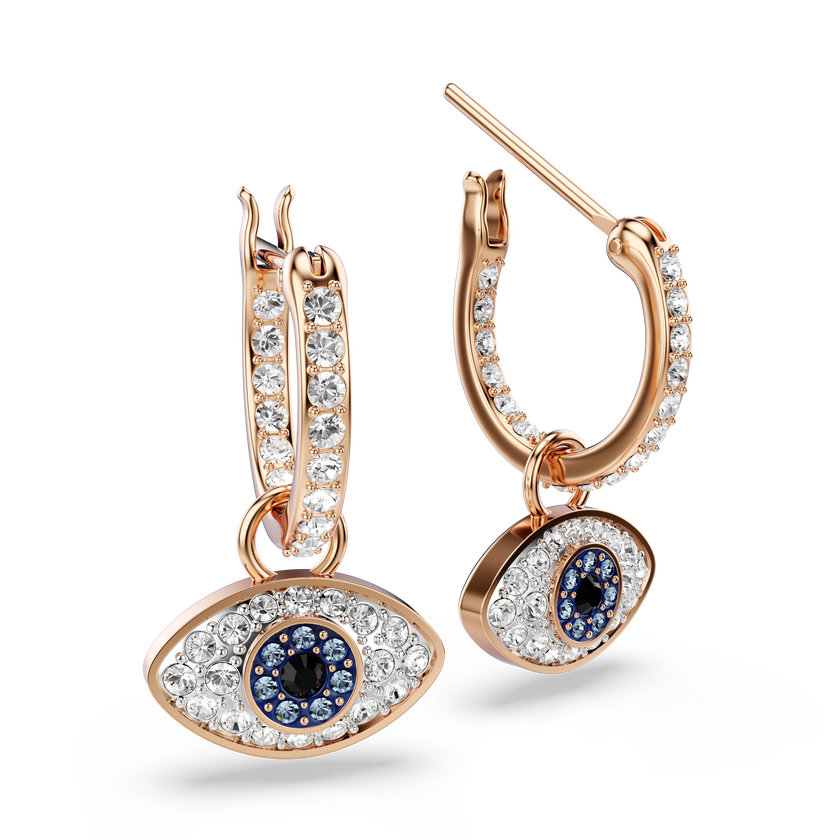 swarovski symbolica drop earrings  eye  multicolored  rose gold tone plated
