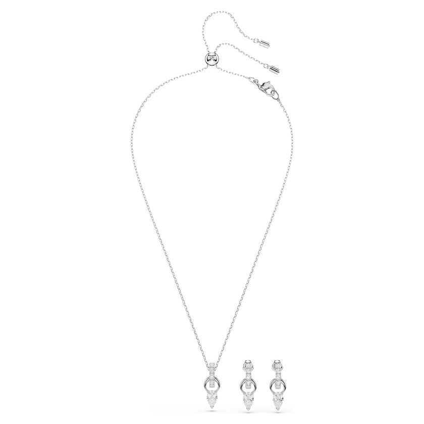 swarovski mesmera set  pear cut  round cut  white  rhodium plated