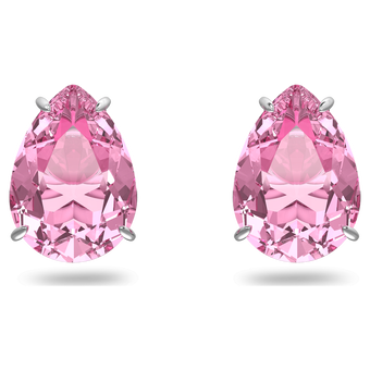 Gema stud earrings, Pink, Rhodium plated swarovski gema stud earrings pink rhodium plated