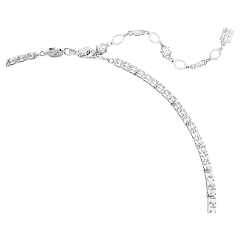 swarovski عقد matrix على شكل حرف y، قطع متنوع، لون أبيض، طلاء روديوم