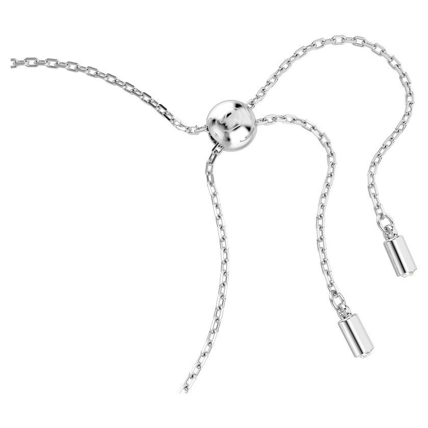 swarovski matrix bracelet  baguette cut  knot  white  rhodium plated