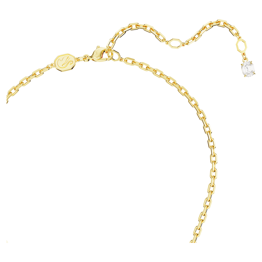 swarovski imber pendant  octagon cut  pink  gold tone plated