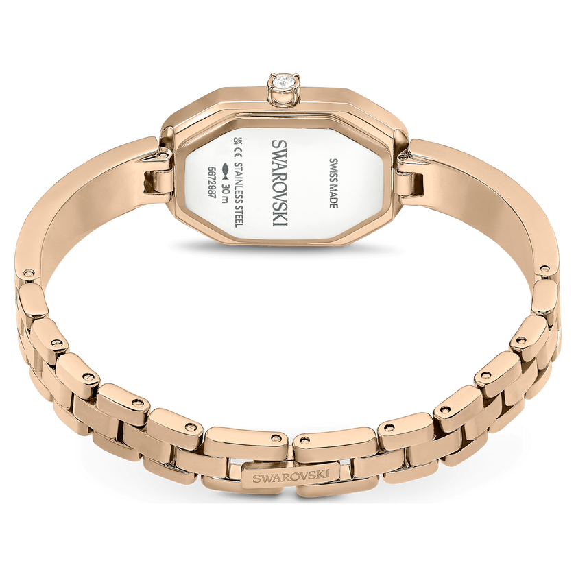 swarovski dextera bangle watch  swiss made  metal bracelet  gold tone  champagne gold tone finish