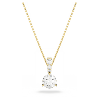 swarovski solitaire pendant  white  gold tone plated