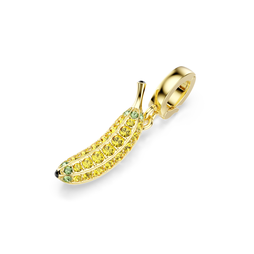 swarovski minions banana charm  pav   yellow  18k gold finish