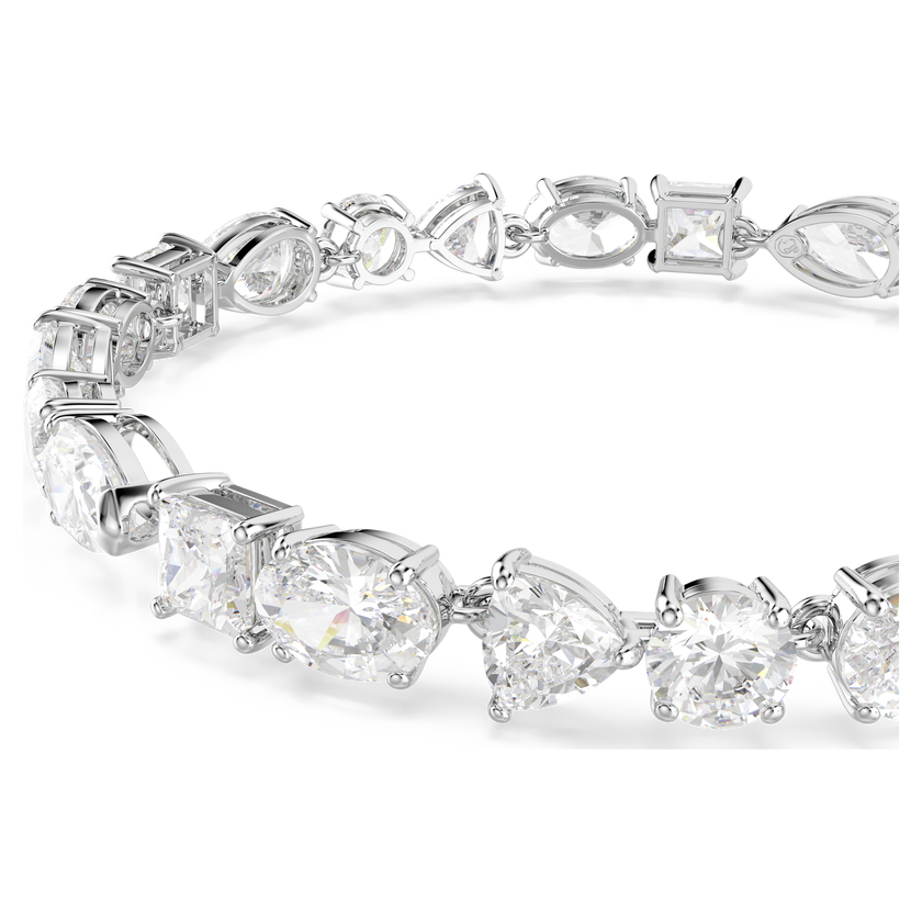 swarovski mesmera bracelet  mixed cuts  white  rhodium plated