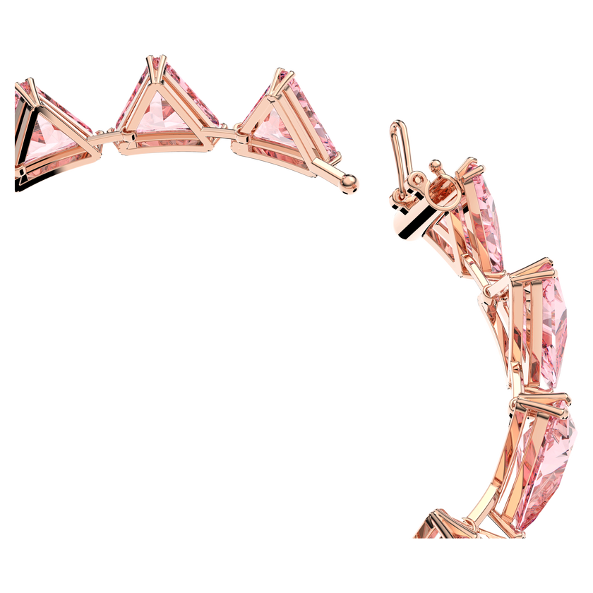 swarovski millenia bracelet   triangle cut crystals  pink  rhodium plated