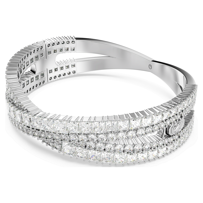 swarovski hyperbola cuff  mixed cuts  infinity  white  rhodium plated