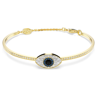 swarovski سوار symbolica، عين الحسود، لون أزرق، طلاء باللون الذهبي