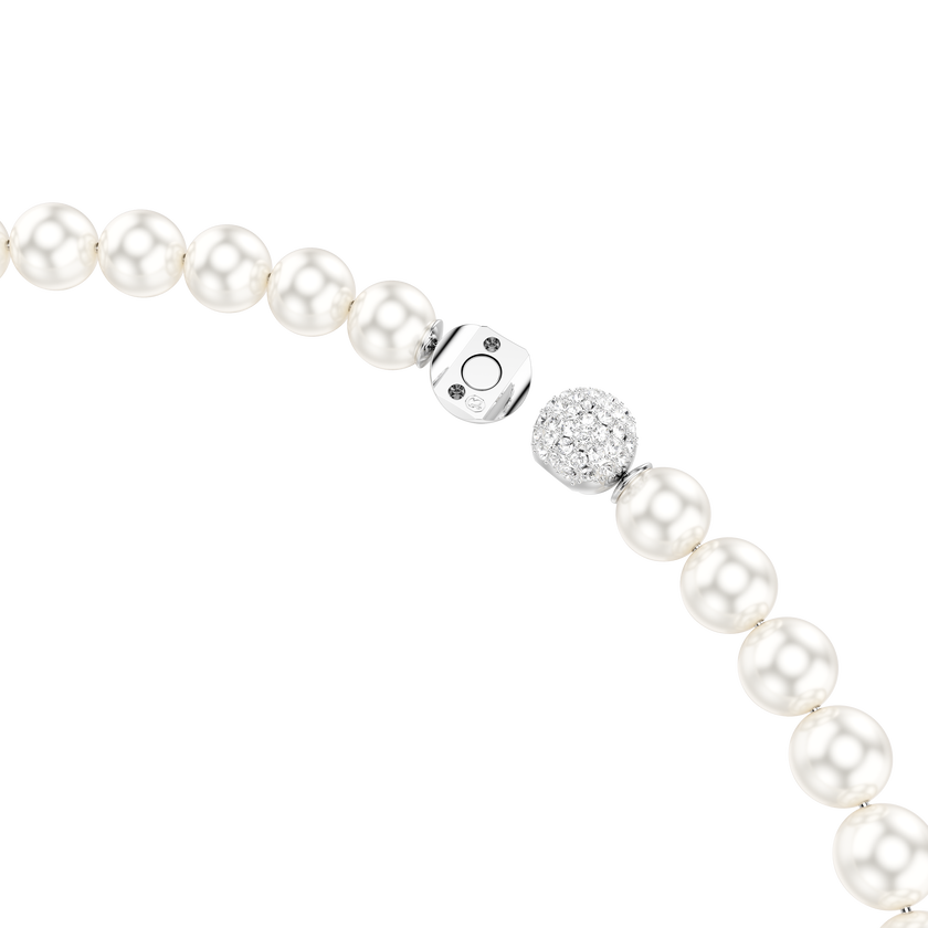 swarovski عقد matrix، لآلئ كريستال، لون أبيض، طلاء روديوم