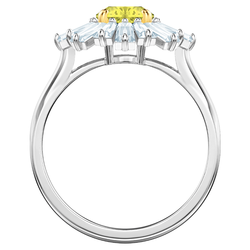 Sunshine Ring, Yellow, Rhodium plating | Swarovski Egypt