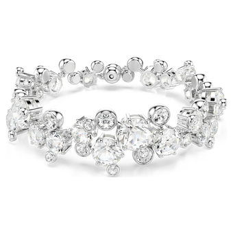 swarovski constella bracelet  mixed cuts  white  rhodium plated