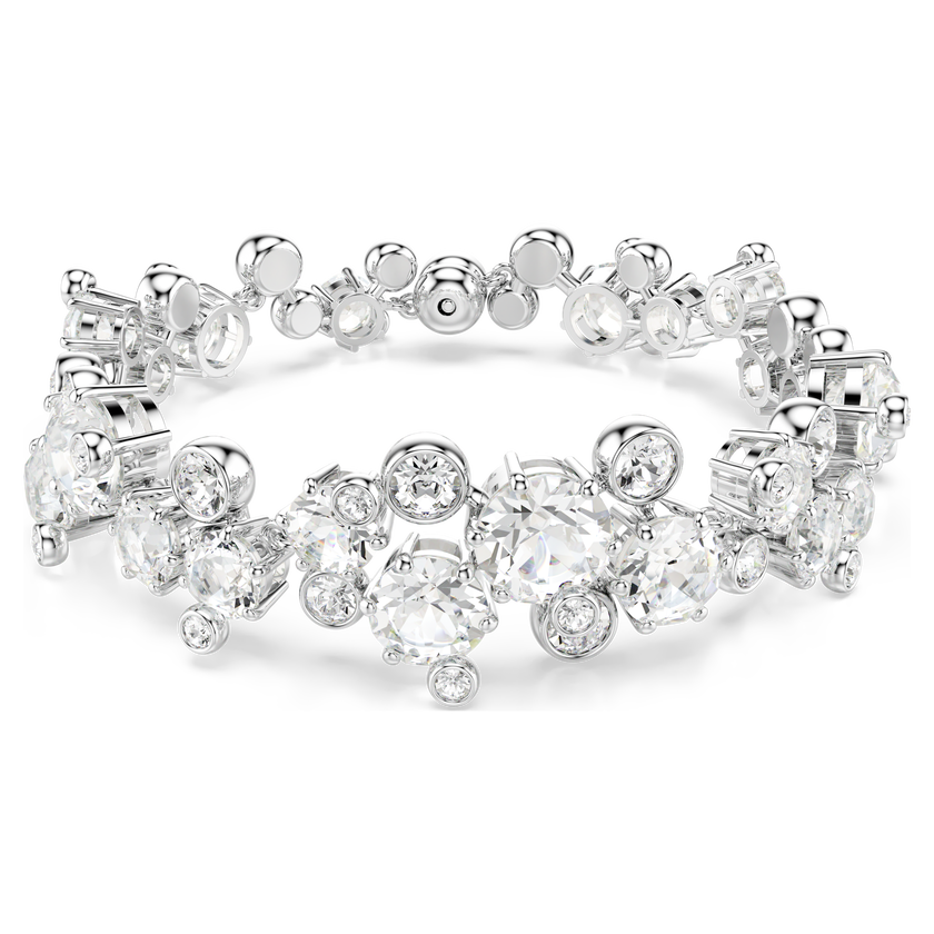 swarovski constella bracelet  mixed cuts  white  rhodium plated