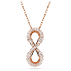 Hyperbola pendant, Infinity, White, Rose gold-tone plated