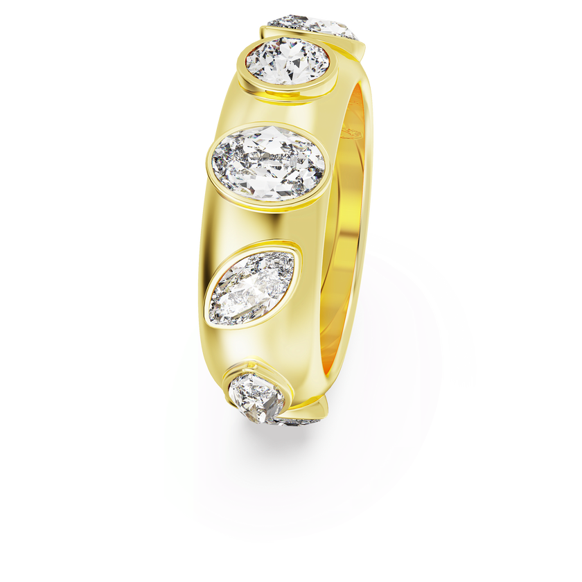 swarovski imber ring  mixed cuts  white  gold tone plated