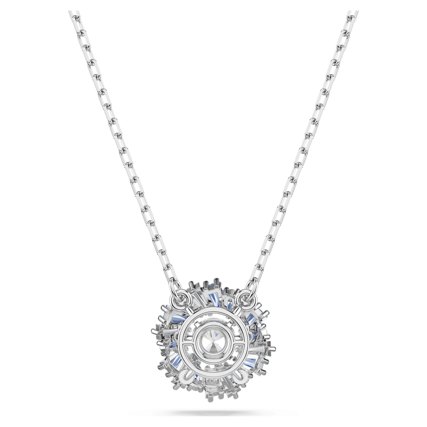 swarovski قلادة idyllia، على شكل زهرة، لون أزرق، طلاء روديوم