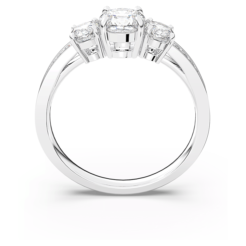 swarovski attract trilogy round ring  white  rhodium plating