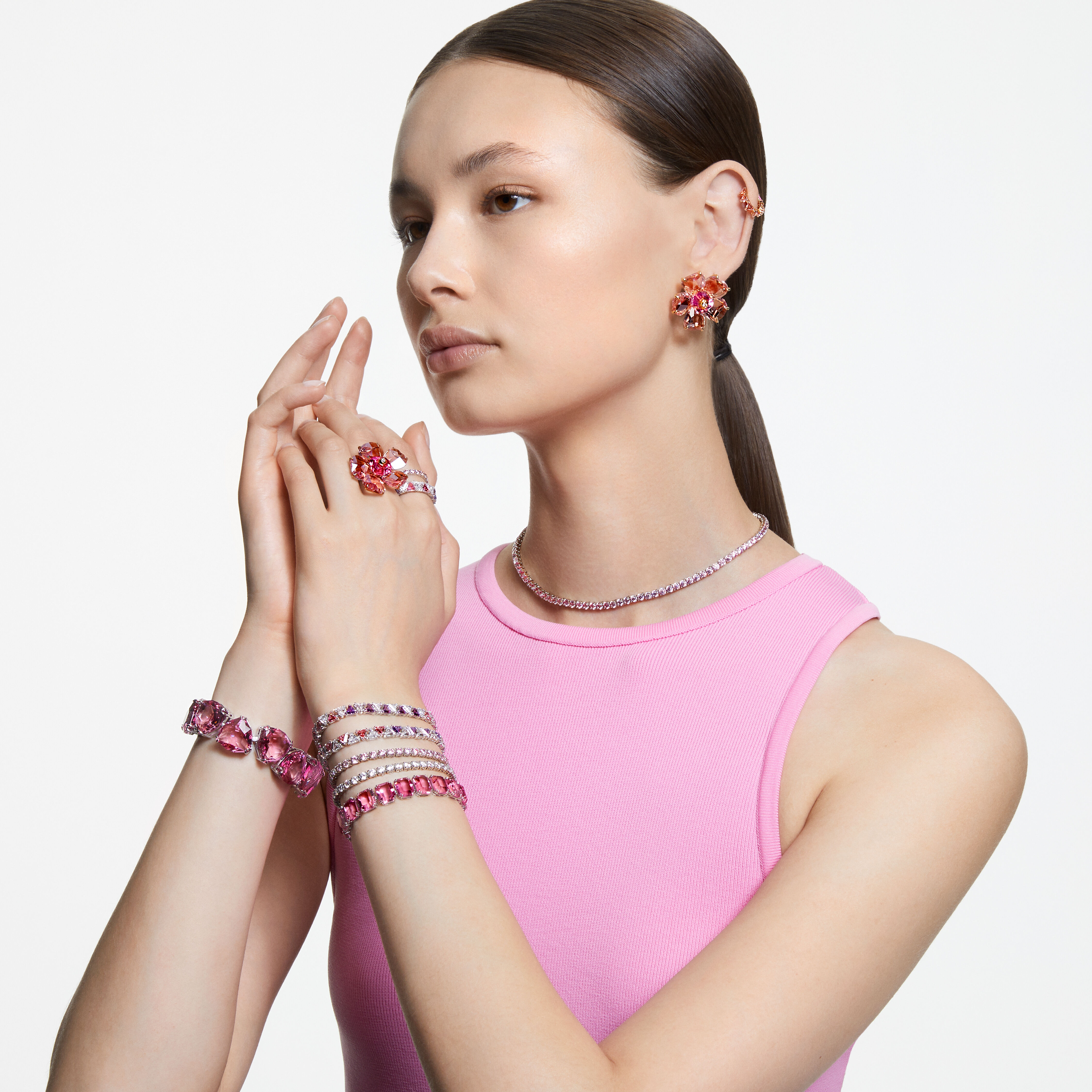 Bracelet Silicone Octobre Rose Bracelet En Zircon Rose - Bijou Élégant ...