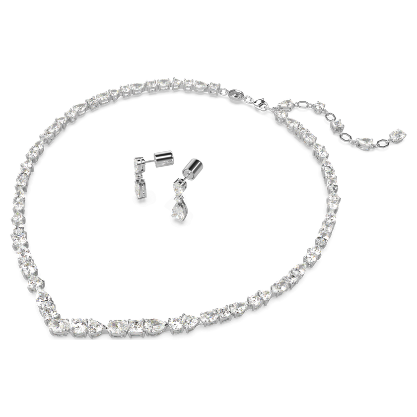 swarovski mesmera set  mixed cuts  white  rhodium plated