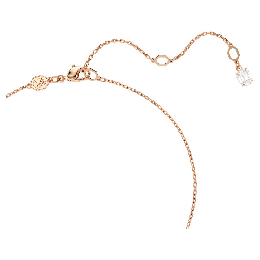 swarovski hyperbola pendant  mixed cuts  twist  white  rose gold tone plated