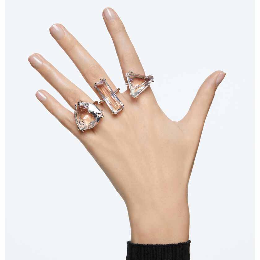 swarovski mesmera cocktail ring  set  white  rhodium plated