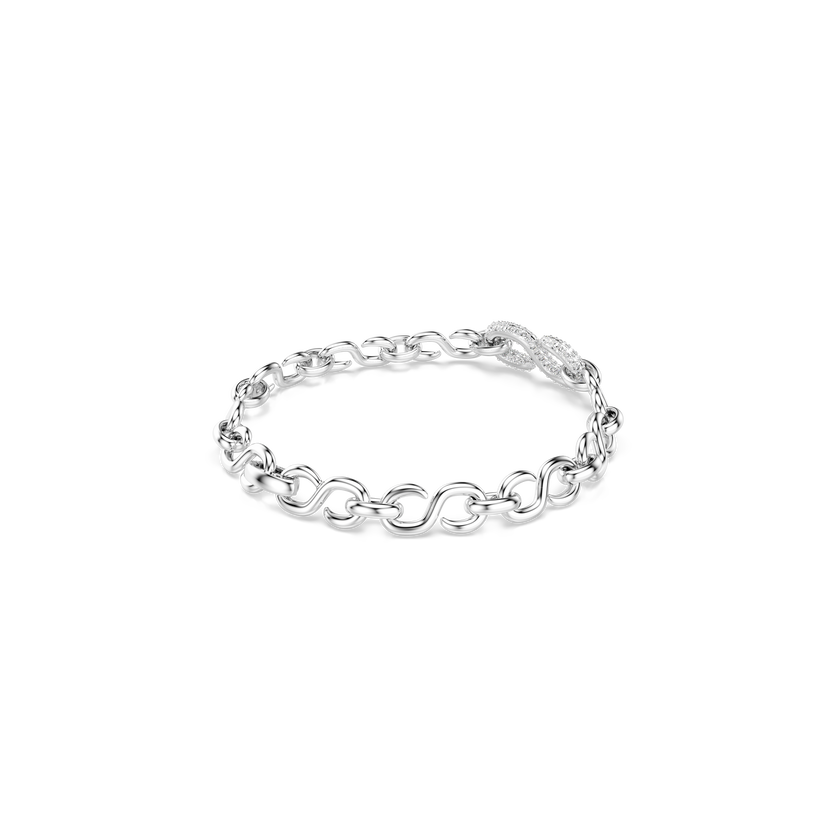 swarovski dextera bracelet  round cut  white  rhodium plated